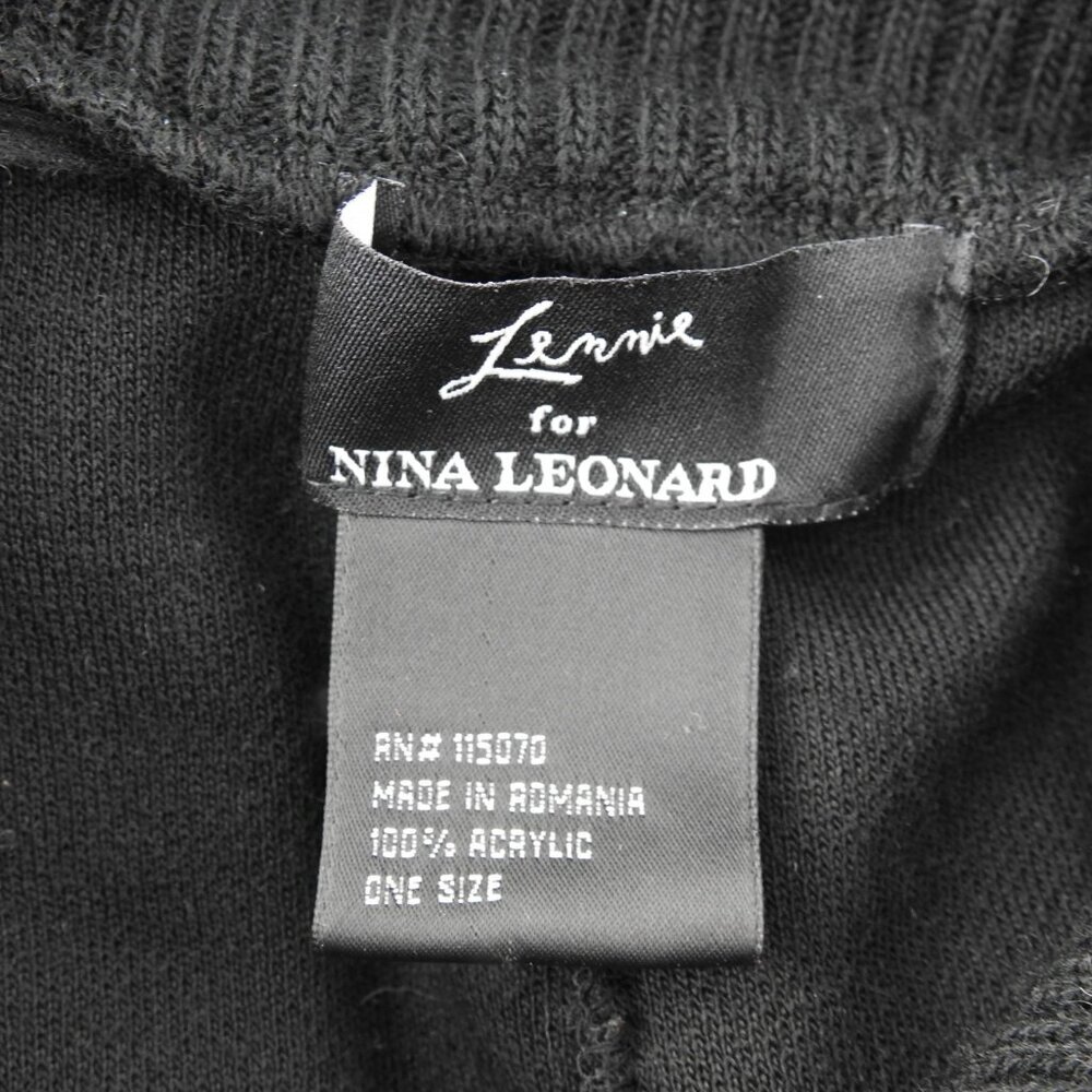 Nina Leonard Lemmie Women's Black 1/4 Zip Asymmetrical Knit Poncho Sweater OS - Picture 2 of 7